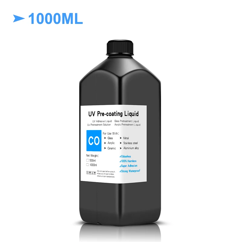 Imprimación de prerecubrimiento UV de 1000ML para impresora plana UV, tinta de curado para impresión en vidrio, cerámica y Metal Acrílico