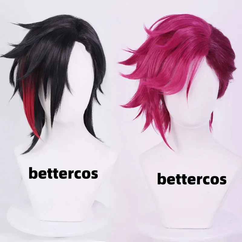 Vi Cosplay Wig Arcane Season 2 Vi 30Cm Hair Women Men Halloween Lol Role Play Wig + Wig Cap-image