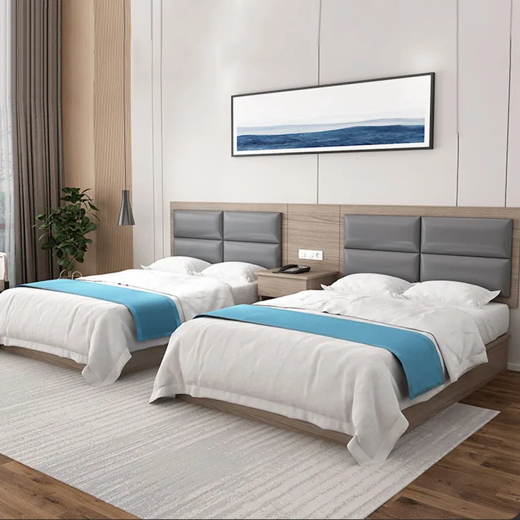 

Wooden Single Bed Set for Sale Simple Double Bed with Storage