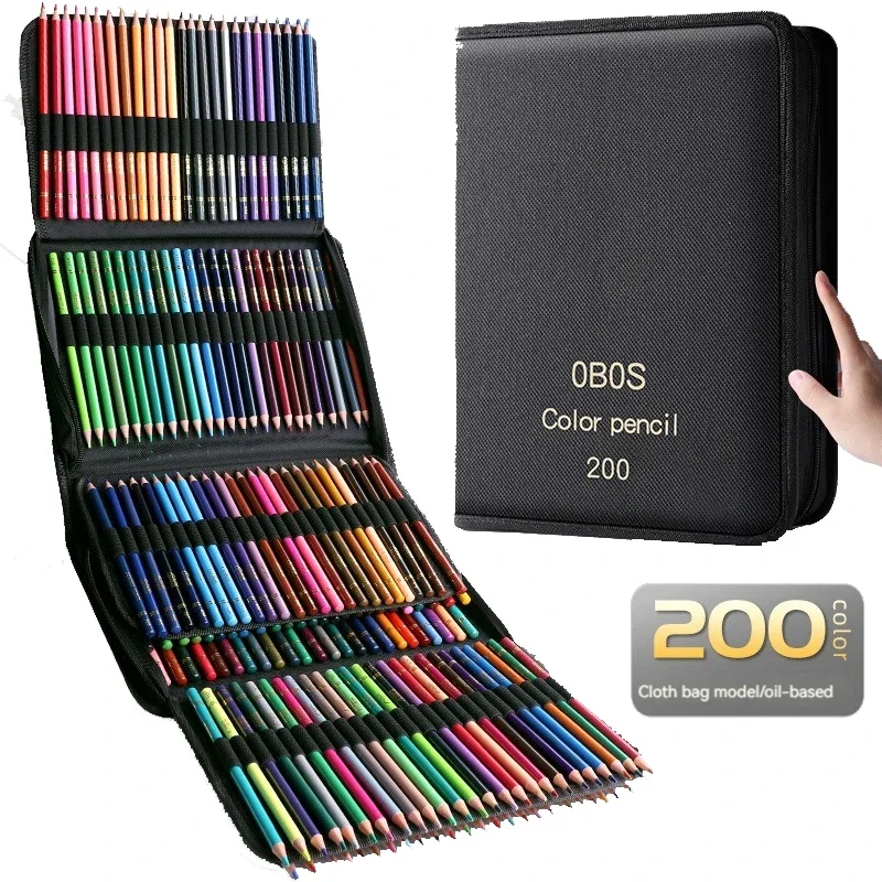 48-200 Farben Professionelle Farbige Ölstifte Aquarell-Zeichenstifte Set mit Aufbewahrungstasche Kunstbedarf – Detail 1