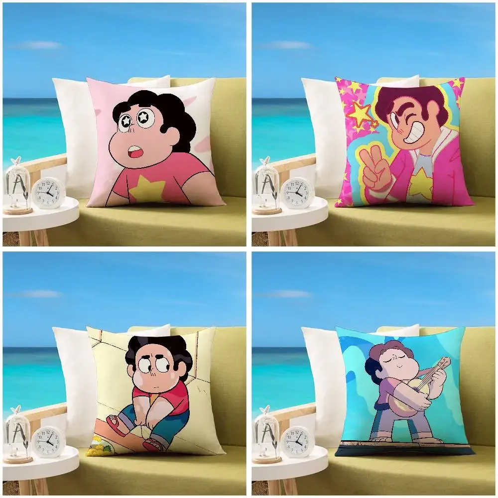 Cute H-Steven Universe-W Pillow Case Sofa And Living Room Decorative Cushion Covers Dust-proof And Mite-proof Invisible Zipper