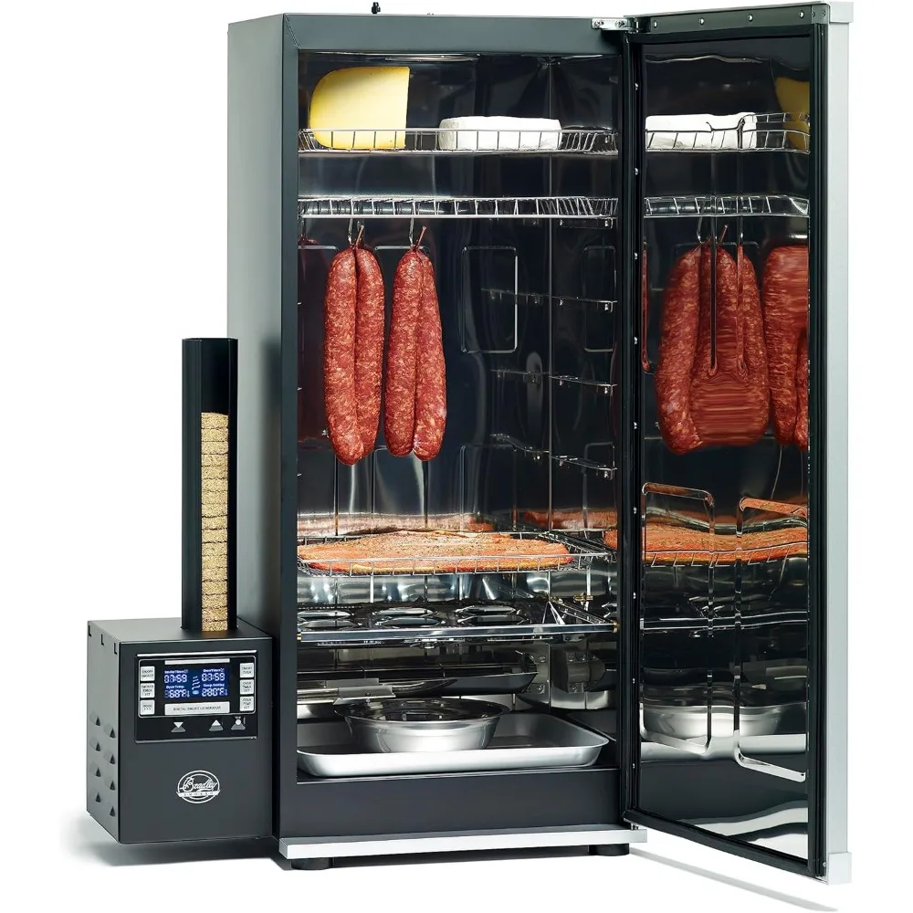 Outdoor Electric Smoker, Digital Vertical Smoker With Stainless Steel Grill