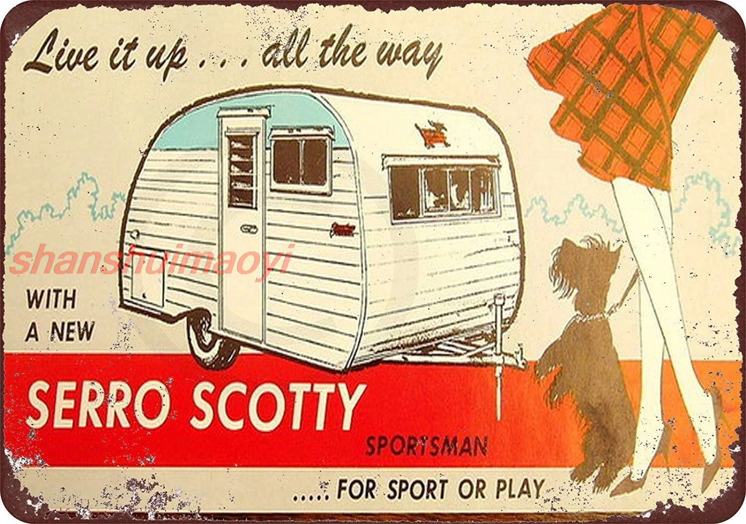 Tin Sign Serro Scotty Trailers Vintage Look Reproduction Metal Sign 8 x 12 HAI