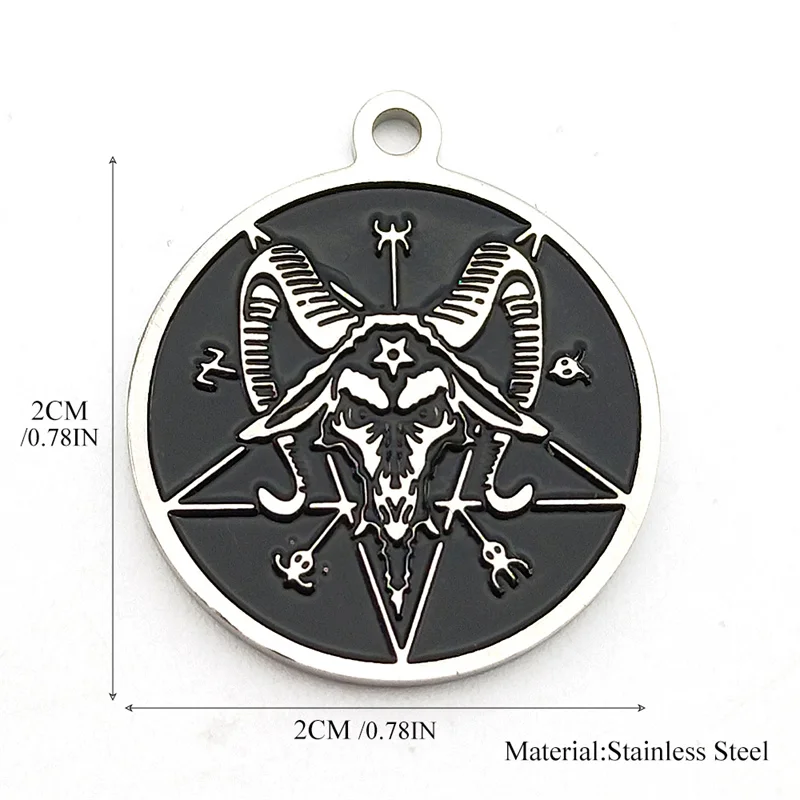 5PCS Satan Goat Unique Pagan Handmade Necklace Bracelet Stainless Steel Silver Color Charms for Jewelry Making DIY Accessories