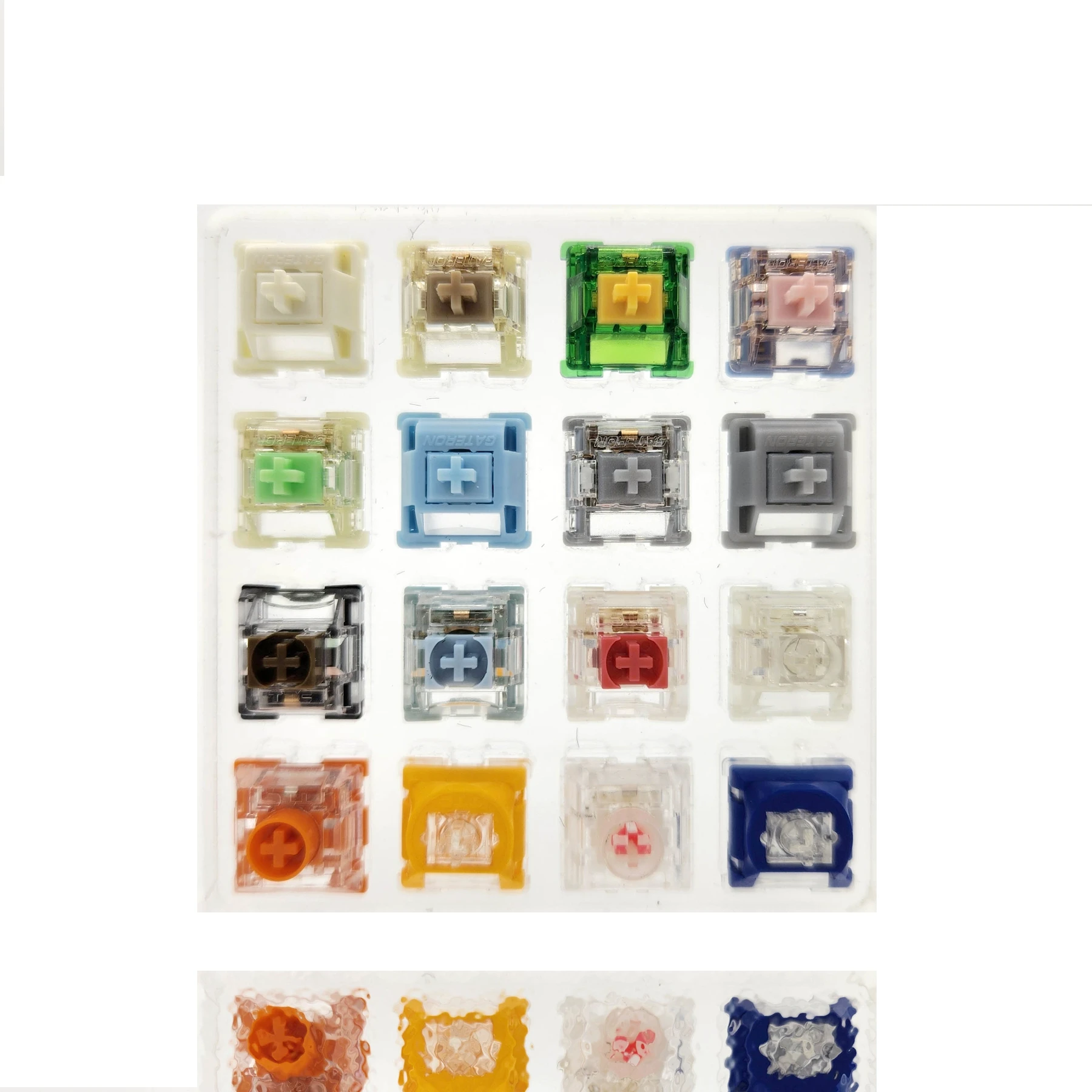 

Бесшумный переключатель Gateron TTC, механический переключатель-тестер клавиатуры, бесшумный морской соль, смузи, кенгуру, мелодический, замороженный, синий, белый переключатель