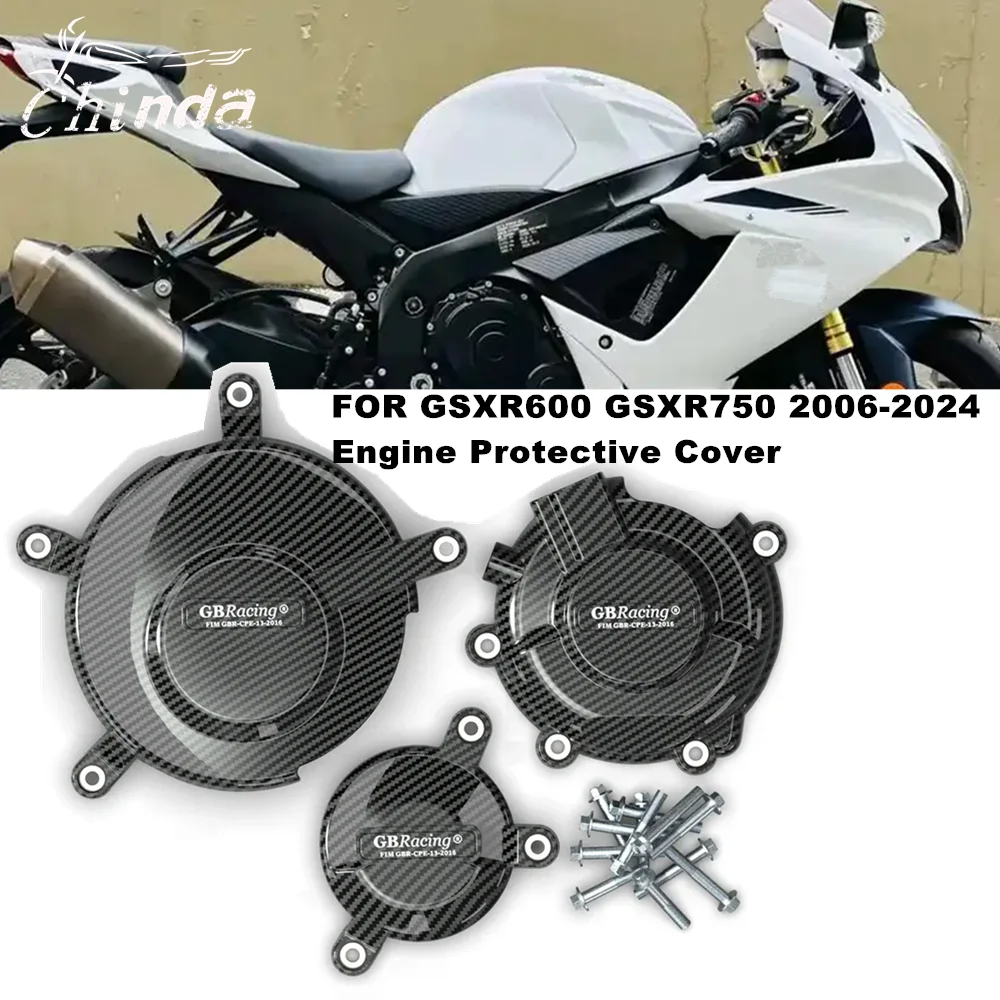 

Motorcycle Engine Cover Sets Bonnet Protector Engine Cover For Suzuki GSX-R600 GSX-R750 GSXR600 GSXR750 K6 K8 K11 2006-2024