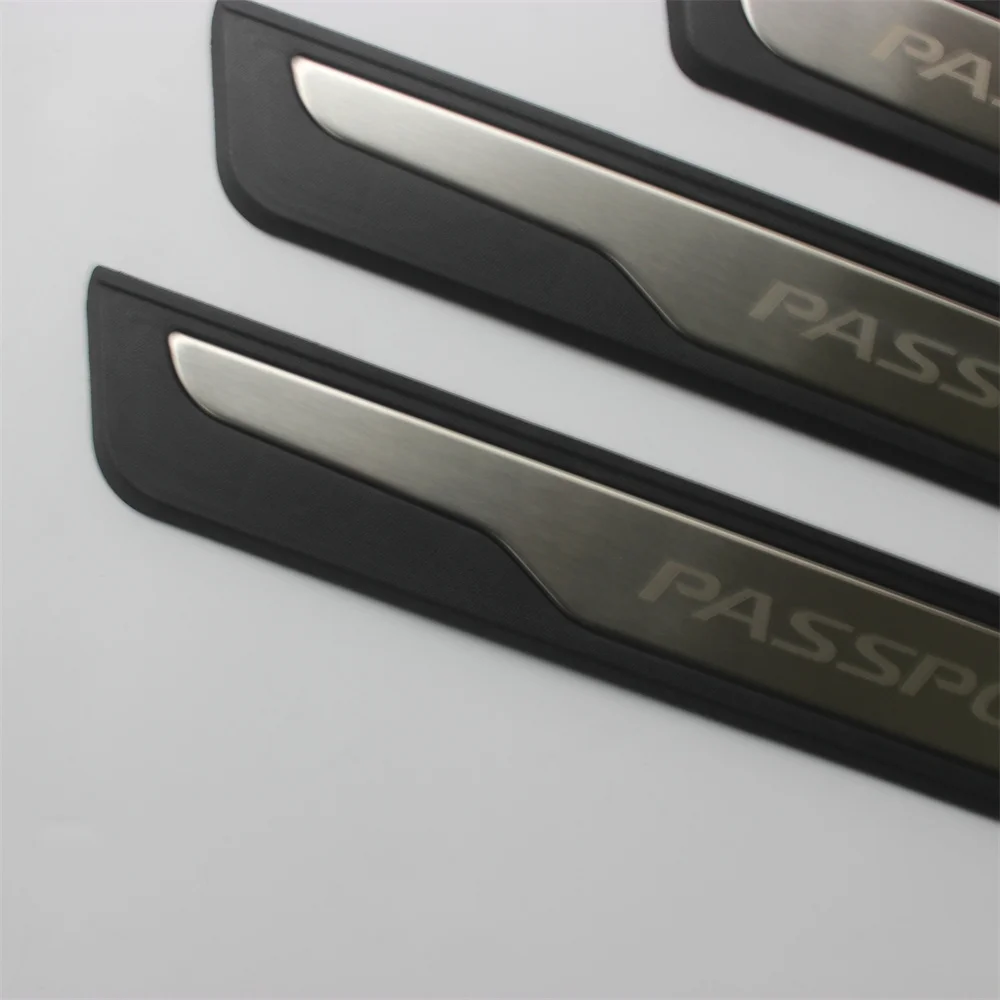 Car Styling Stainless Steel Door Sill Scuff Plate Guard Protector Trim For Honda Passport 2019-2022