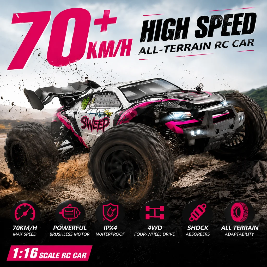 Suchiyu 1/16 RC Car 4X4 16101Pro Brushless 70KM/H 2.4G High‑Speed Off‑Road Drift Racing Remote Control Vehicle For Adult Hobby