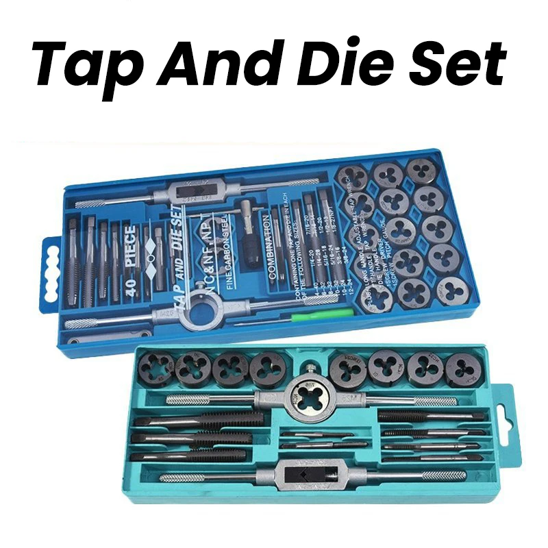 Metric Hand Tap Wrench and Die Set Screw Tap Drill Hand Plug Tap Wrench Threading Hand Tools Tap and Die Set