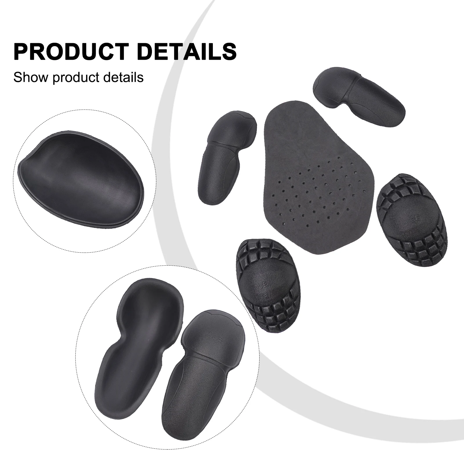 5Pcs Motorcycle Protective Gear Insert Back Protection Motorcycle Riding Jacket Back Elbow Shoulder Armour Insert Protector