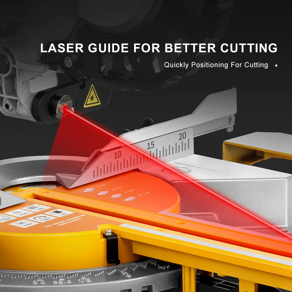LUXTER 8 Inch 210mm Miter Saw Compound Sliding Single Bevel With Laser For Woodworking And Aluminium Cutting