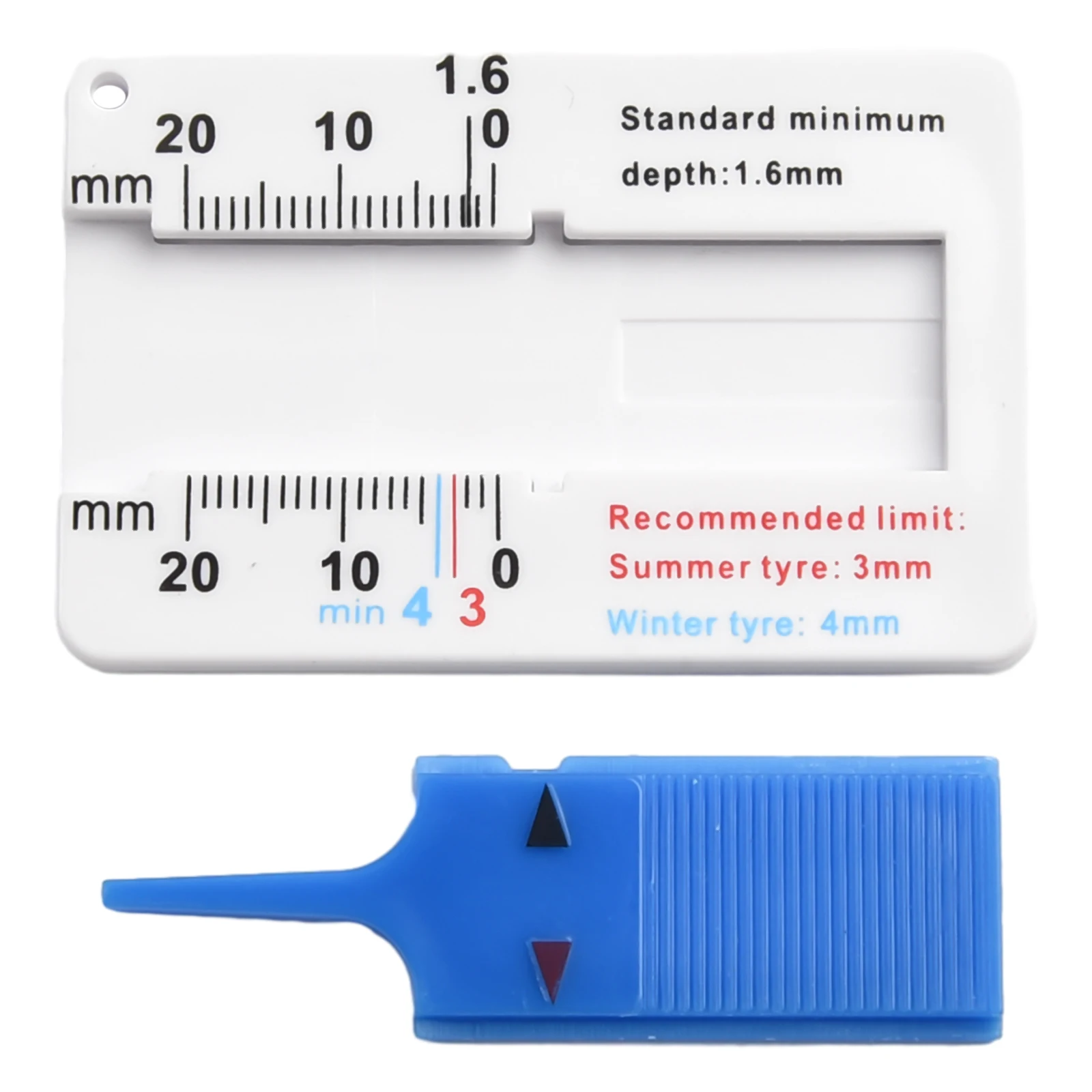 Depth Caliper Tire Tread Ruler 0~20mm 40mm/1.57inch 65mm/2.56inch Compact Design Convenient To Store High Quality