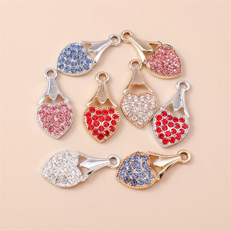 

20pcs 12x24mm Delicate Crystal Love Heart Charms Pendants for Jewelry Making Earrings Necklaces Bracelets Accessories DIY Gifts