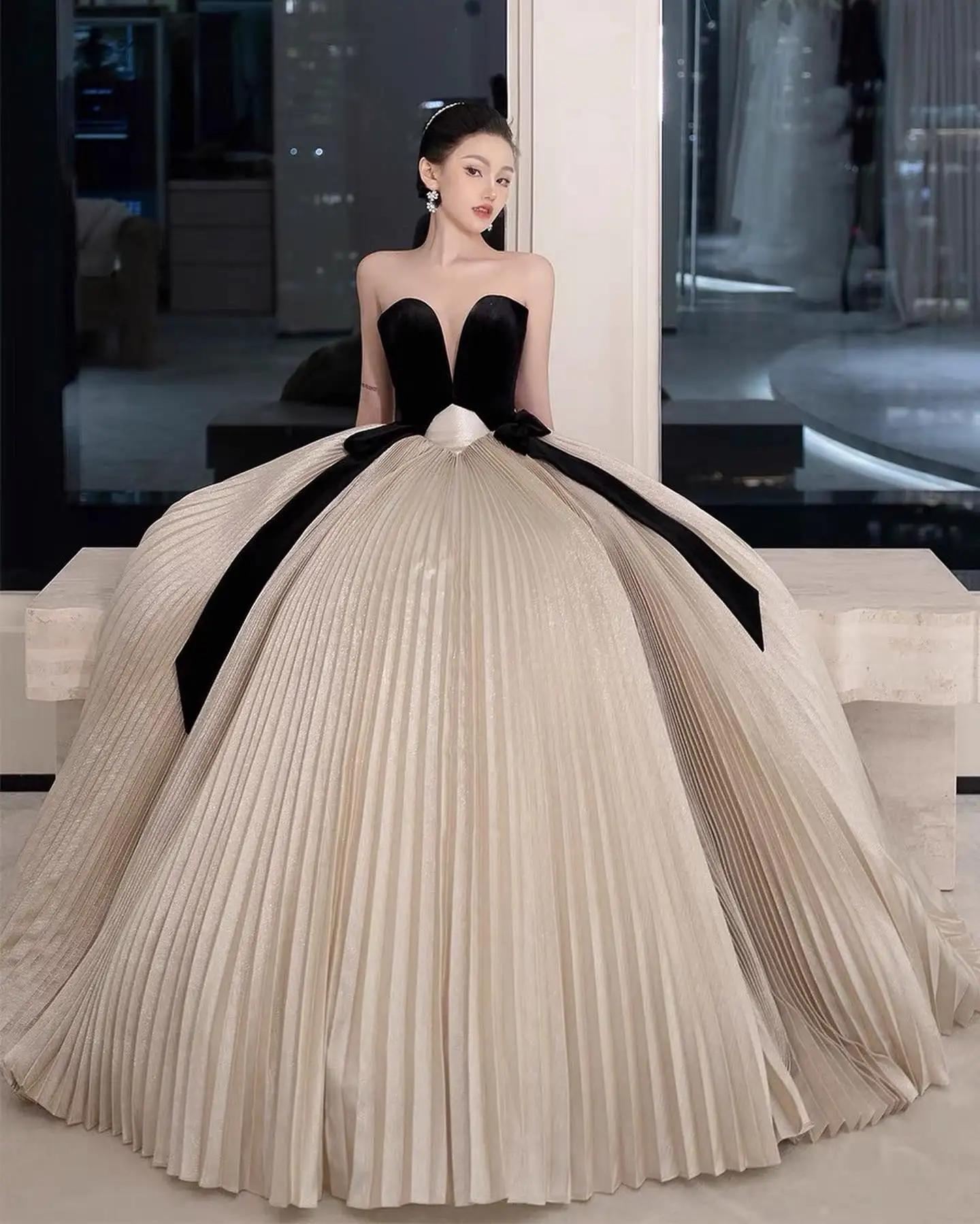 

Customized Exquisite Jersey A-Line 3D Bow Evening Dress Temperament Sleeveless Sweetheart Floor Length Bespoke Occasion Gowns