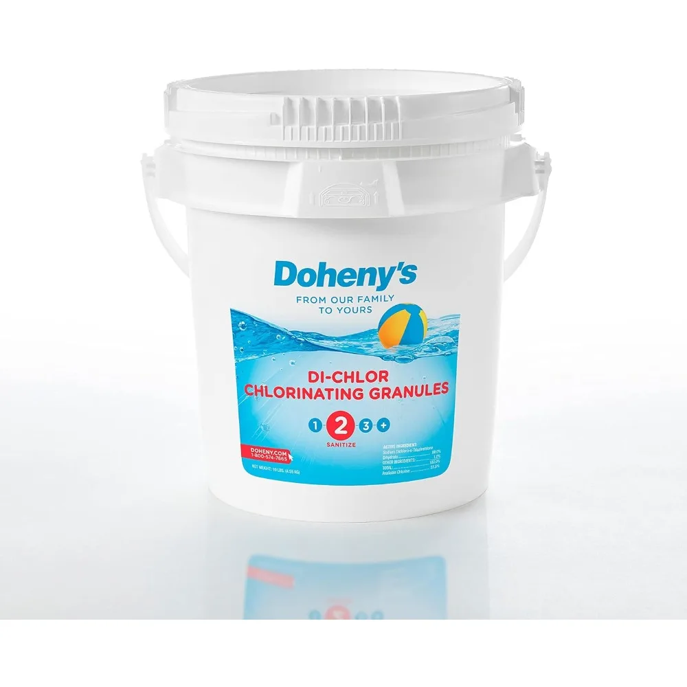 Cloro granular Di-Chlor | Desinfectante para piscinas 3 en 1 de grado profesional, choque y algas | Disolución rápida, sin calcio, sin residuos