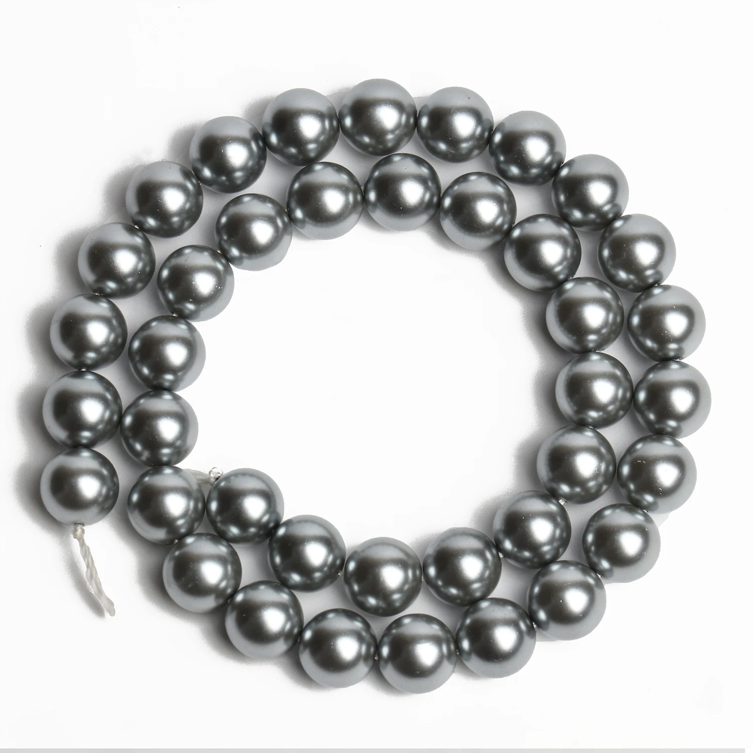 4/6/8/10mm Natural Gray Shell Pearls Beads Smooth Round Loose Beads for Jewelry Making Supplies DIY Bracelet Accessories