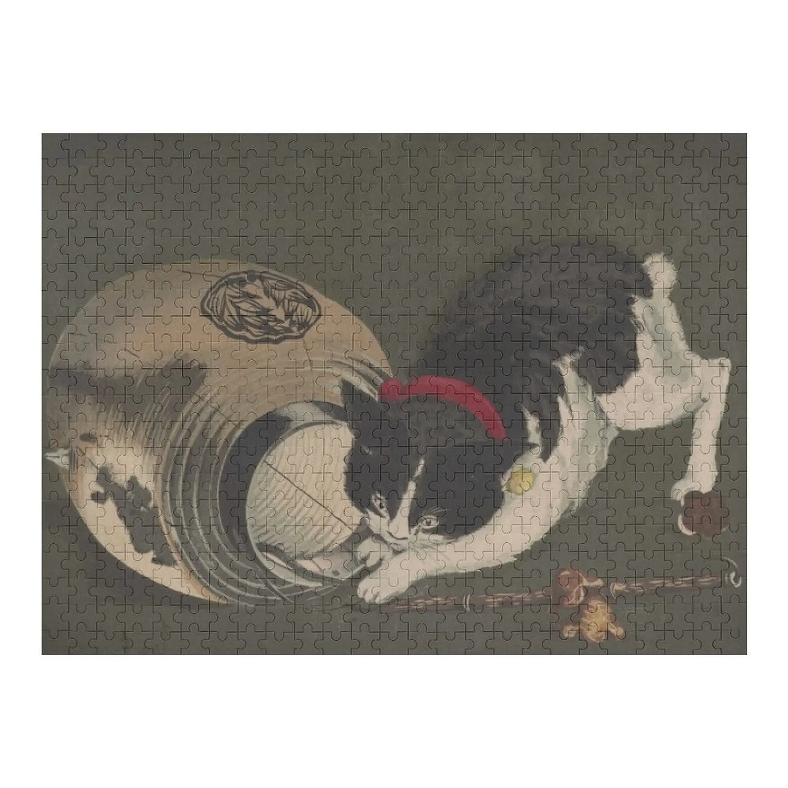 

Cat with lantern - Kobayashi Kiyochikaca - 1880 Jigsaw Puzzle Personalized Baby Toy Customizable Child Gift Puzzle