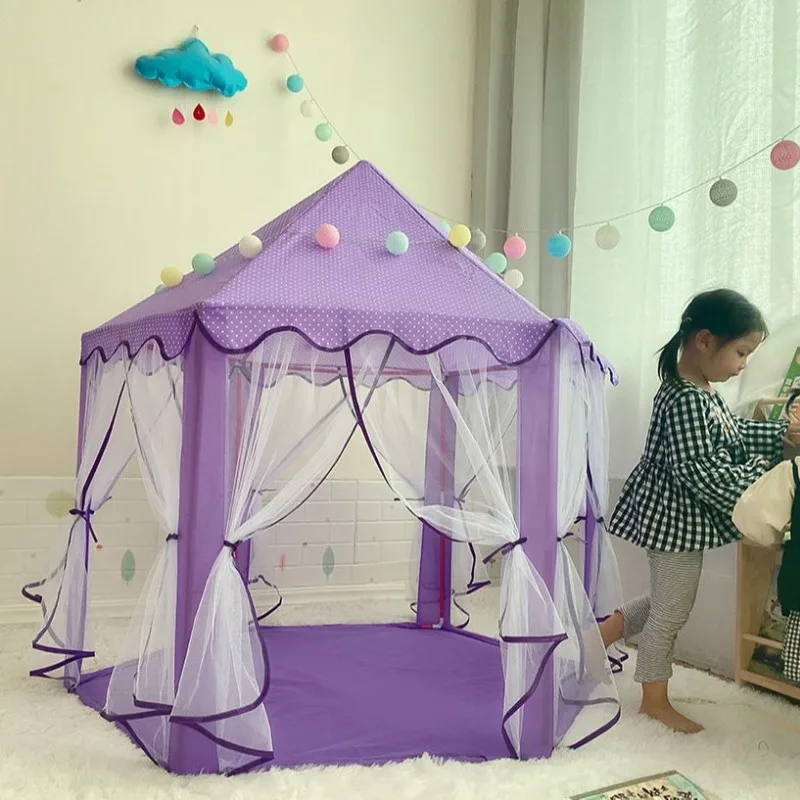 Children's Indoor and Outdoor Playhouse Tent Boys and Girls Hexagonal Mesh Baby Crawling Tent Children's Beach Tent Toys