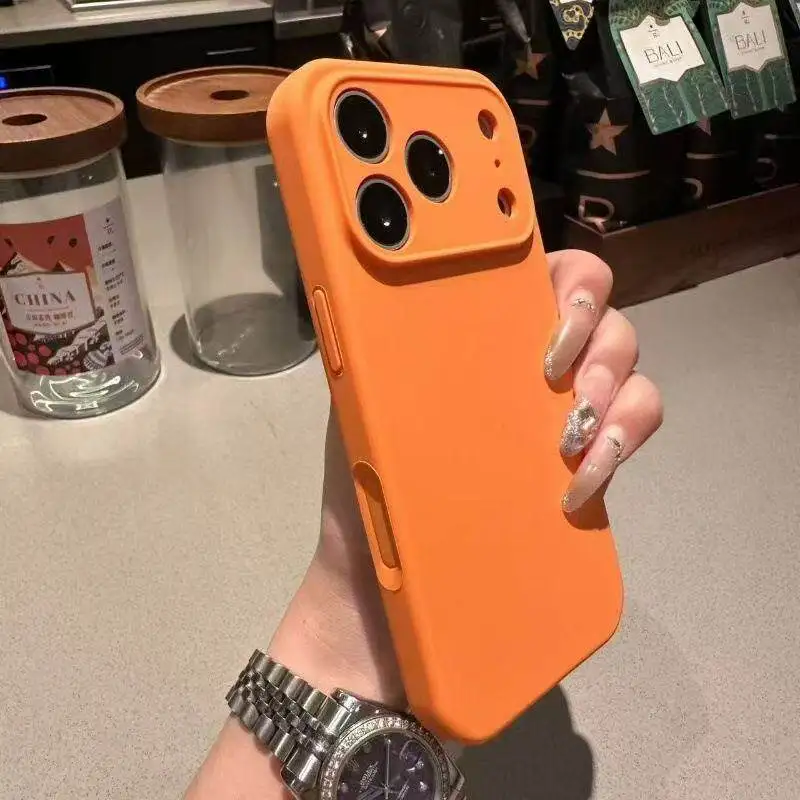Solid Color Matte Phone Case For iPhone 17 16 15 14 13Pro Max With Full Camera Lens Protection Shockproof Anti-Fingerprint Cover