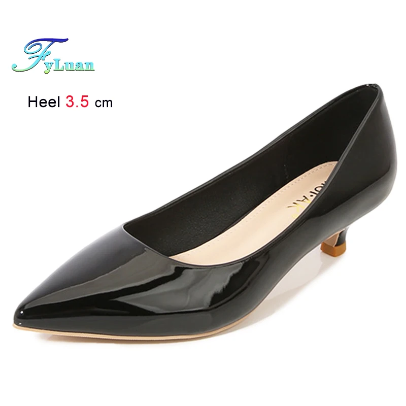 

Новинка 2025, красные женские туфли на среднем каблуке 3,5 см, женские туфли-лодочки на тонком каблуке с острым носком, женские туфли-лодочки из лакированной кожи, офисные туфли на шпильке