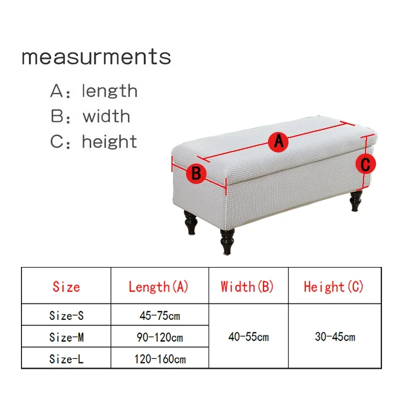 Pokrowce na otomana z polaru Elastyczny pokrowiec na podnóżek przy łóżku Prostokątny polarowy podnóżek Pokrowiec na ławkę do siedzenia fortepianu
