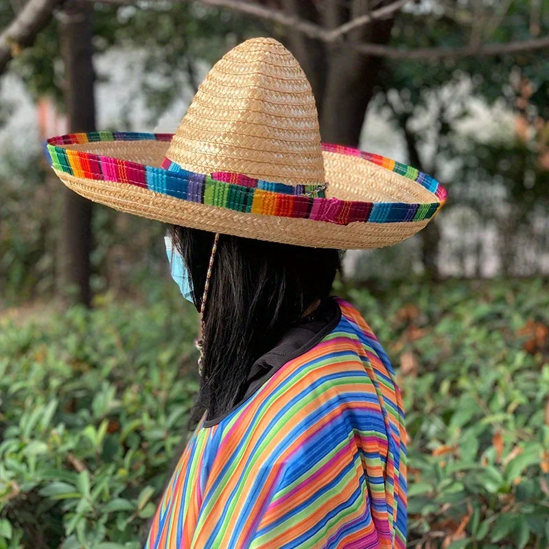 1pc Woven straw hat, Mexican straw hat, pointed hat, straw hat, sun hat, party handmade hat, ball photography hat