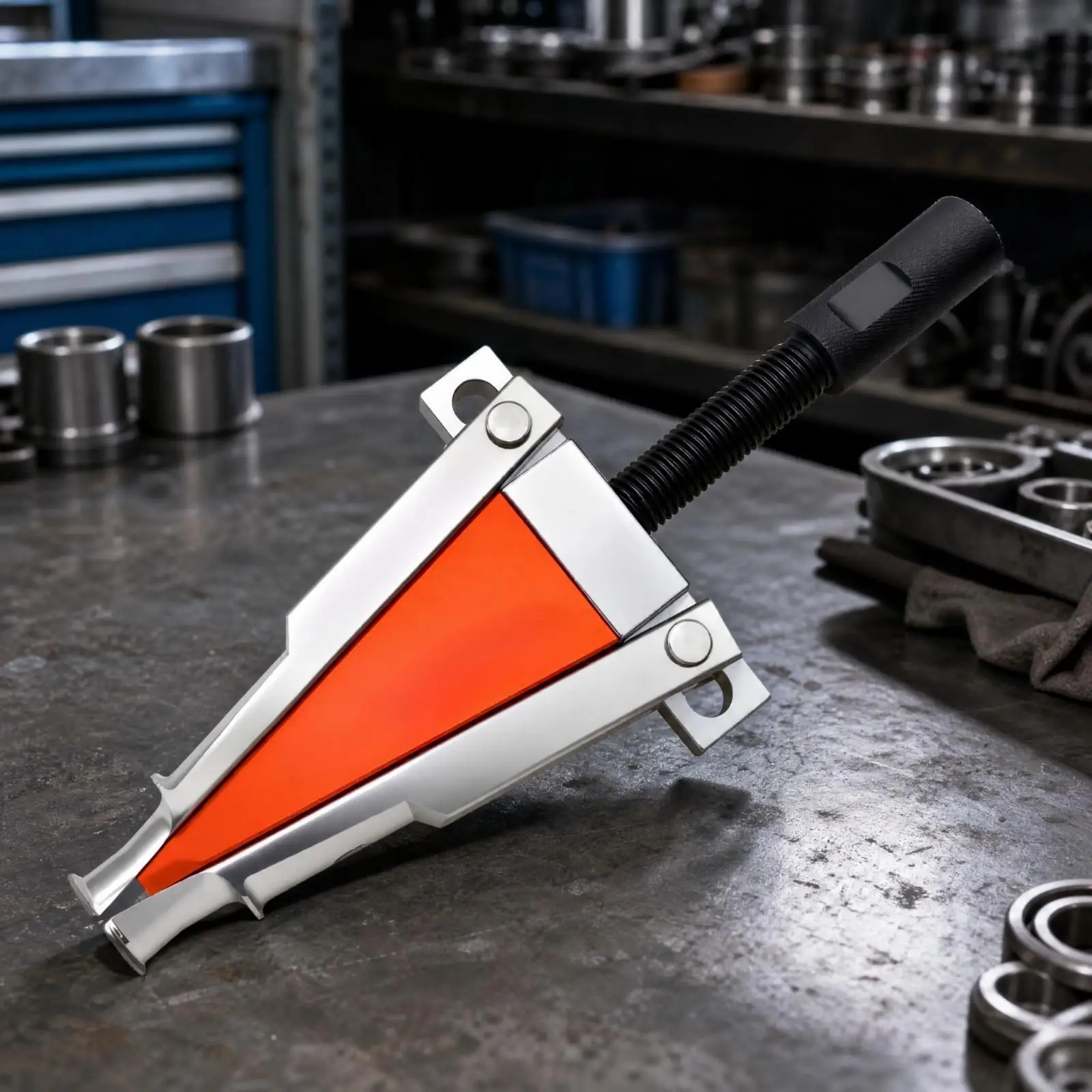 Motorcycle Steering Bearing Outer Race Puller Tool with Adjustable Hook Grips for Tapered Roller Removal