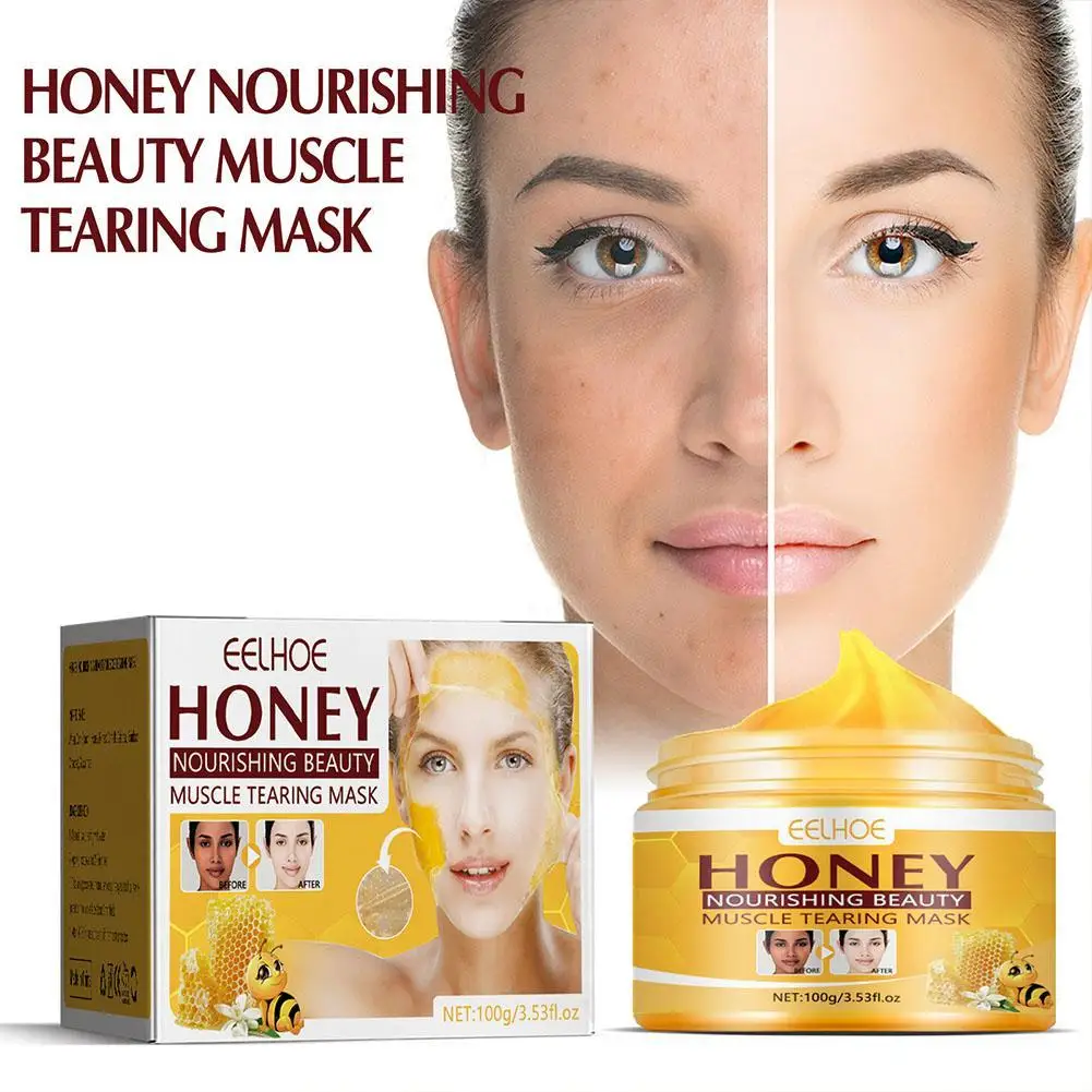 

Honey Brighten tear-off mask skin whitening fade spots Firming pores white facial care bright moisturizing clean Beauty T1R7