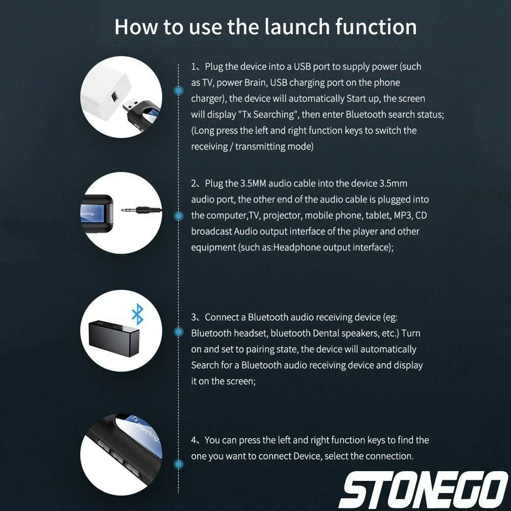 Bluetooth 50 アダプター USB レシーバー トランスミッター 車用 PC TV HD オーディオ ワイヤレス音楽ストリーミング