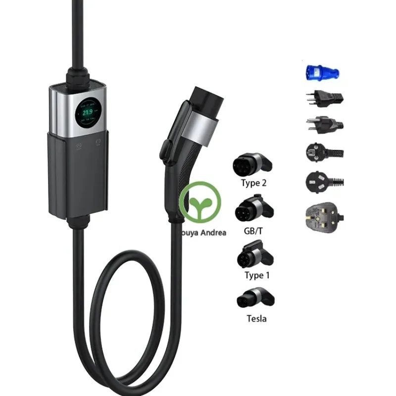 

Factory Ev Charger Type2 7kw 32a Gbt Type1 16a 11kw 22kw J1772 EVS AC Fast Electric Car Level 2 Portable Ev Charging Station