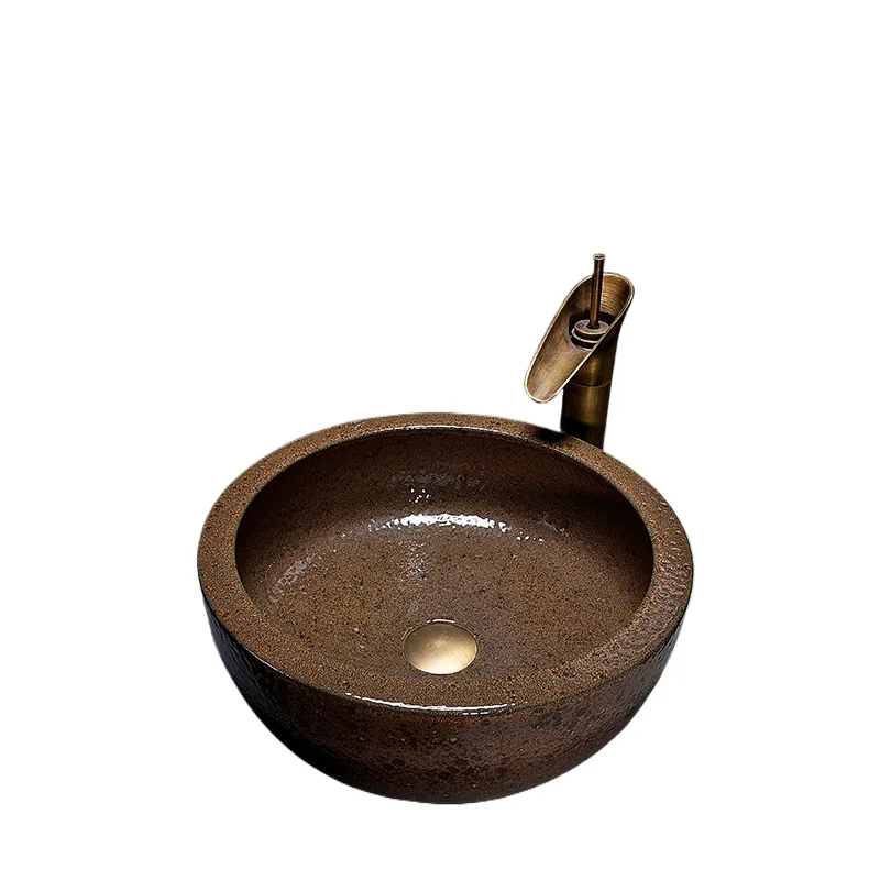 

Green glazed flower porcelain bathroom vanity bathroom sink bowl countertop Oval bathroom sink wash basin