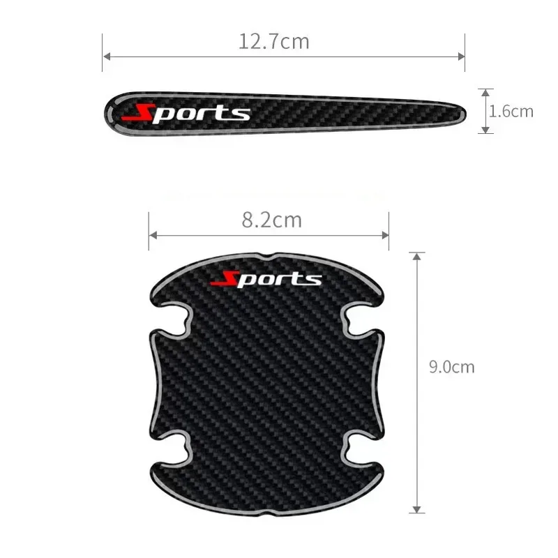 Car Door Bowl Handle Protector Paint Scratch Protection Decorative Cover 8PCS Car Door Handle Anti-scratch Sticker Carbon Fibre