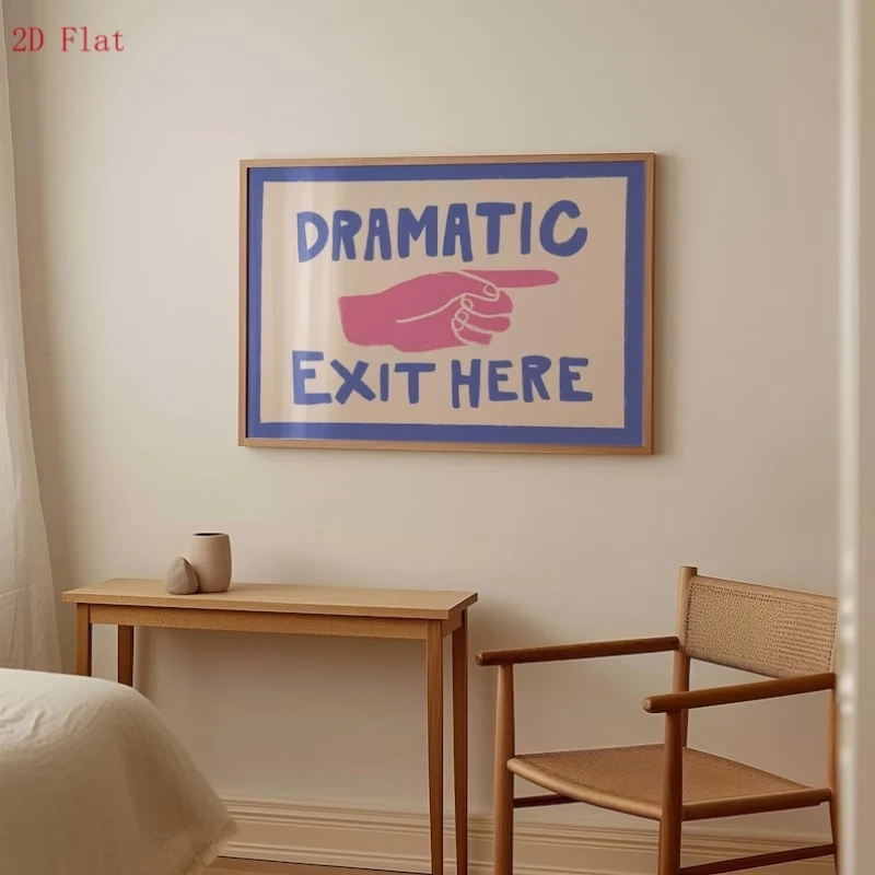Modern,Retro Purple Interesting Exit Signs Wall Art Print Canvas Painting Poster Picture For Living Room,Bedroom Home Decor image 2