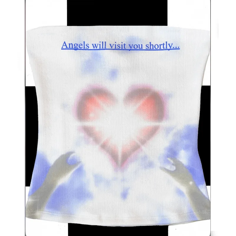 Y2K Dream Core Print Love Ins Tank Top, schlankmachend, vielseitig einsetzbar für Damen