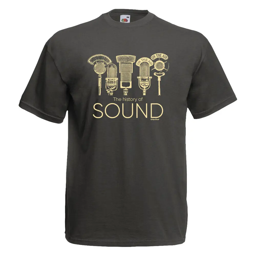 The History of Sound t-shirt Mic Monitor Speaker AUX Audio  PA Sound Desk  Tees Cotton Luxury brand vintage oversized