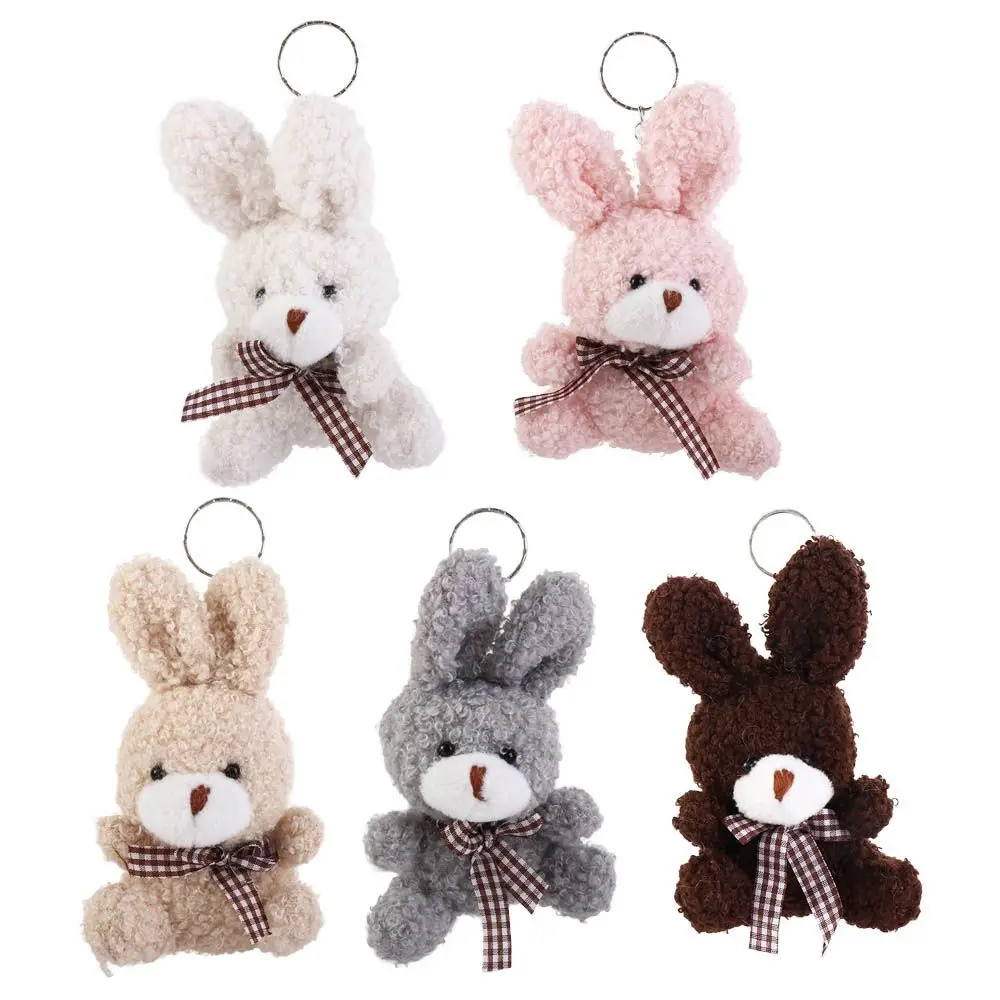 Pendant Car Key Ring Ornaments Bunny Doll Pendant Plush Doll Key Chain Rabbit Pendant Women Key Holder Korean Style Key Buckle