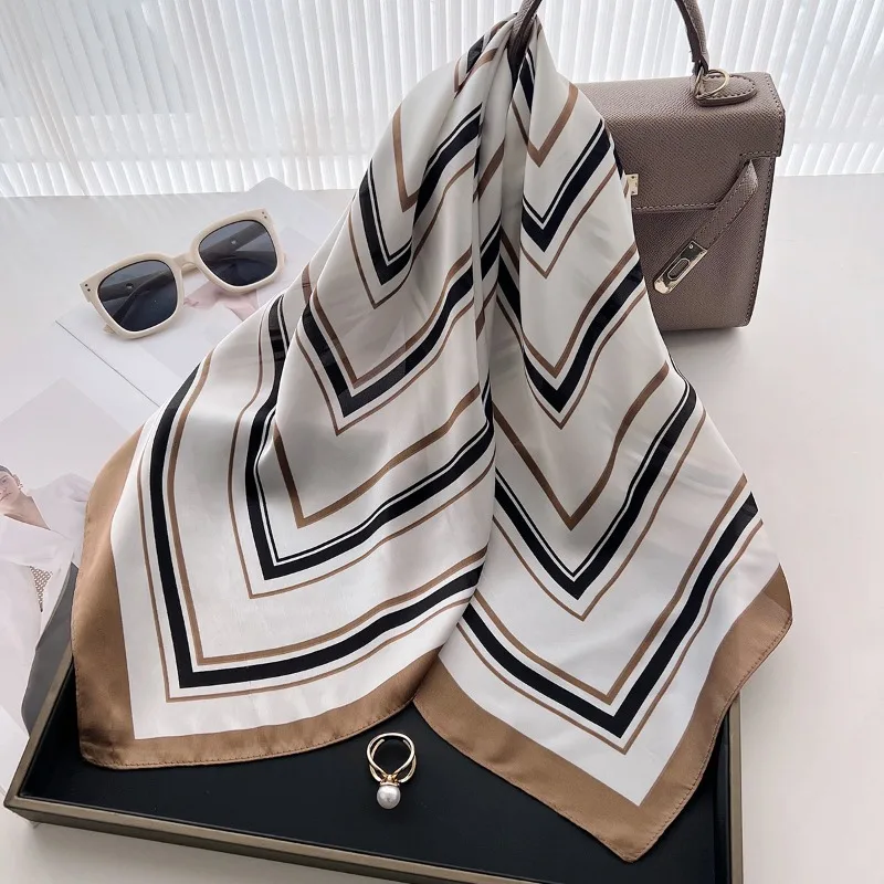 

68 см полосатый шарф, женский новый весенне-осенний стиль, модный шарф, модный и универсальный платок-шаль