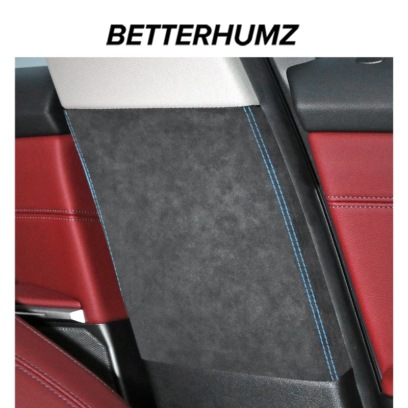 For BMW F10 F18 Series 5 Made of Alcantara Car Interior Tuning Center B Pillars Panel Trim Frame Performance Sticker Accessories