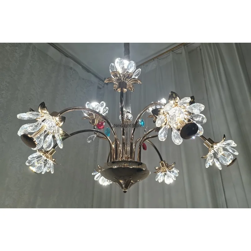 ثريا كريستال فرنسية فاخرة خفيفة لغرفة المعيشة الجديدة ضوء رئيسي للمطاعم الأوروبية ثريا لغرفة النوم #6