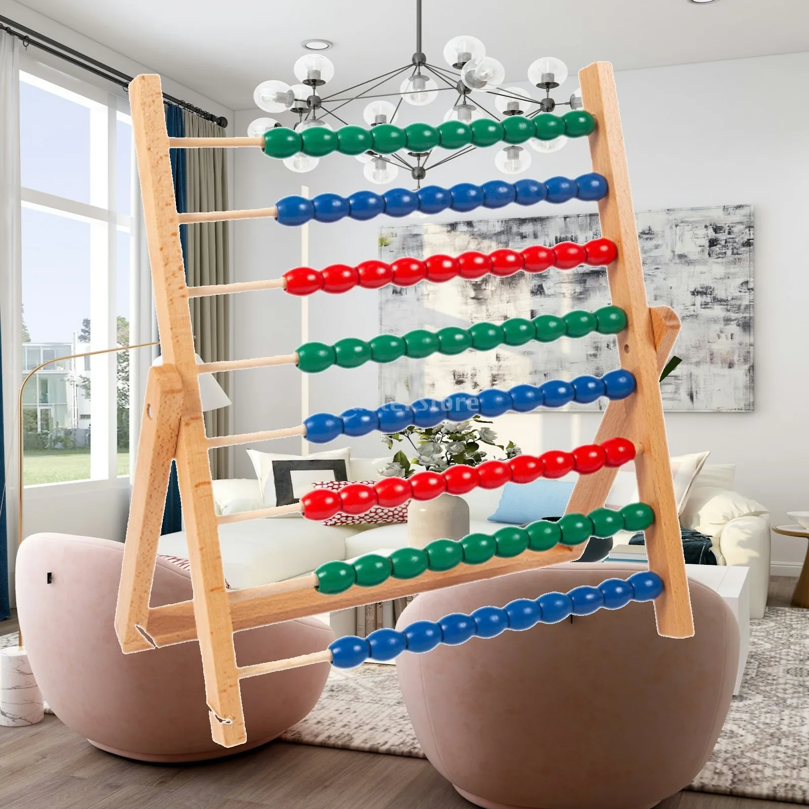 Wooden Counting Frame Abacus Addition and Subtraction for Elementary Kids