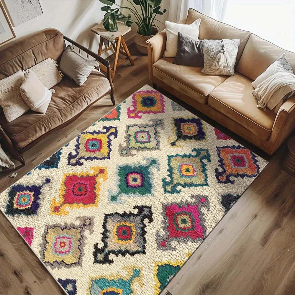 

Living Room Carpet Light Luxury High-end Bedroom Bedside Rug Large Area Retro Art Bohemian Mat Sofa Coffee Table Floor Mat Ковер