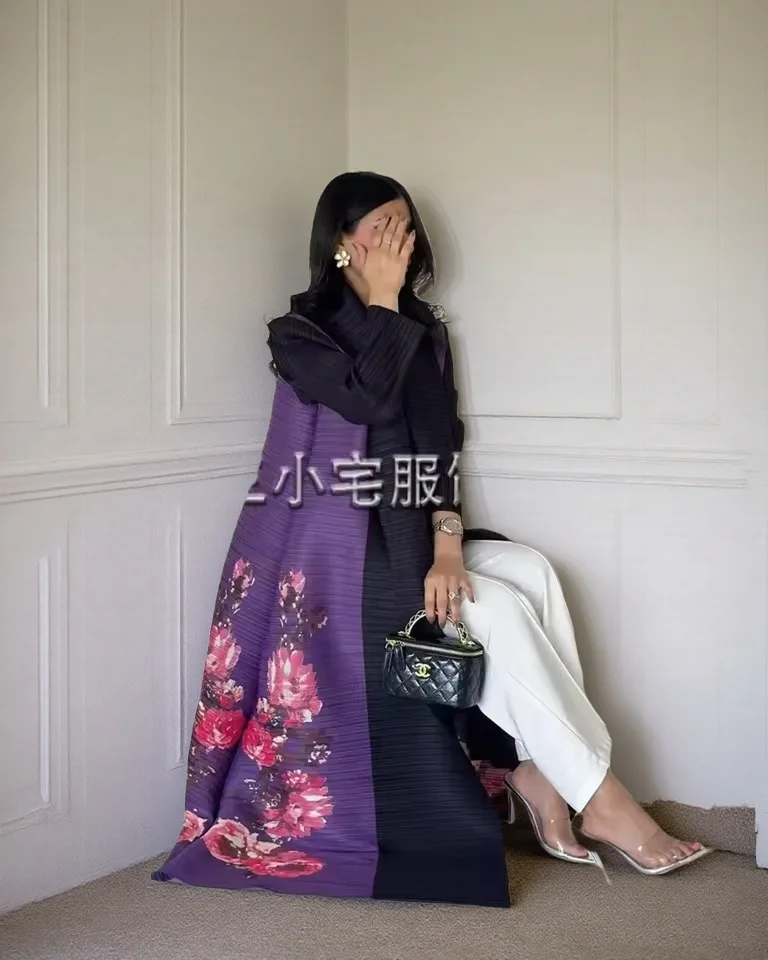 EUHG Abaya plissée Miyake femme à manches longues 8