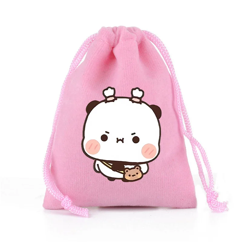 Bubu Yier Panda Bear Drawstring Bags Anime Character Printed Handbags Kawaii Portable Party Candy Gift Storage Pouch Cute Gifts