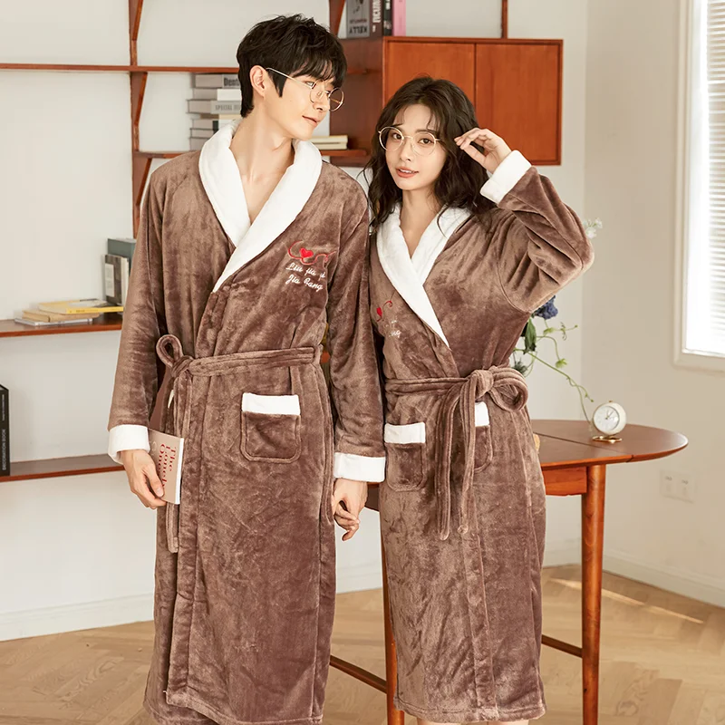 Flannel robe - coffee