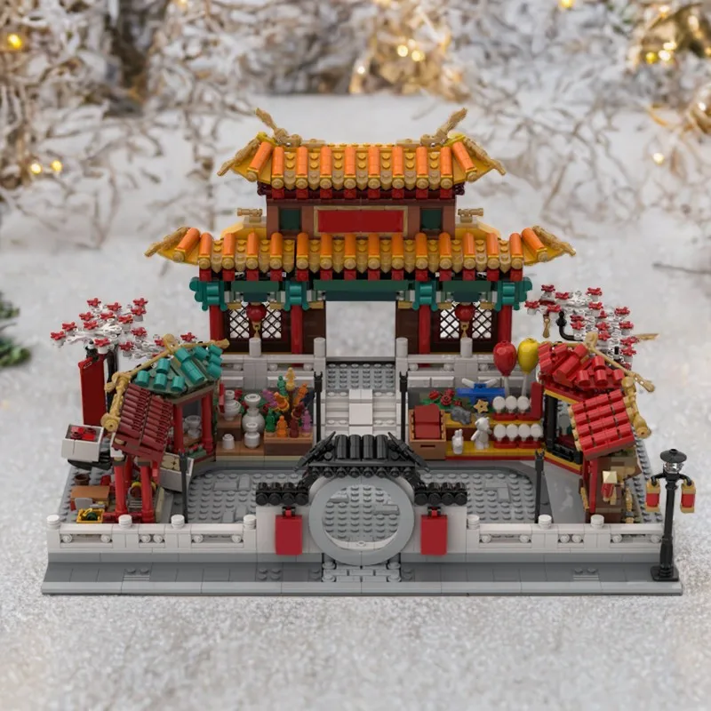 1932pcs MOC Chinees Nieuwjaar Serie Tempel Modulaire Klassieke Architectuur DIY Model Bouwstenen Verjaardag Speelgoed Cadeau