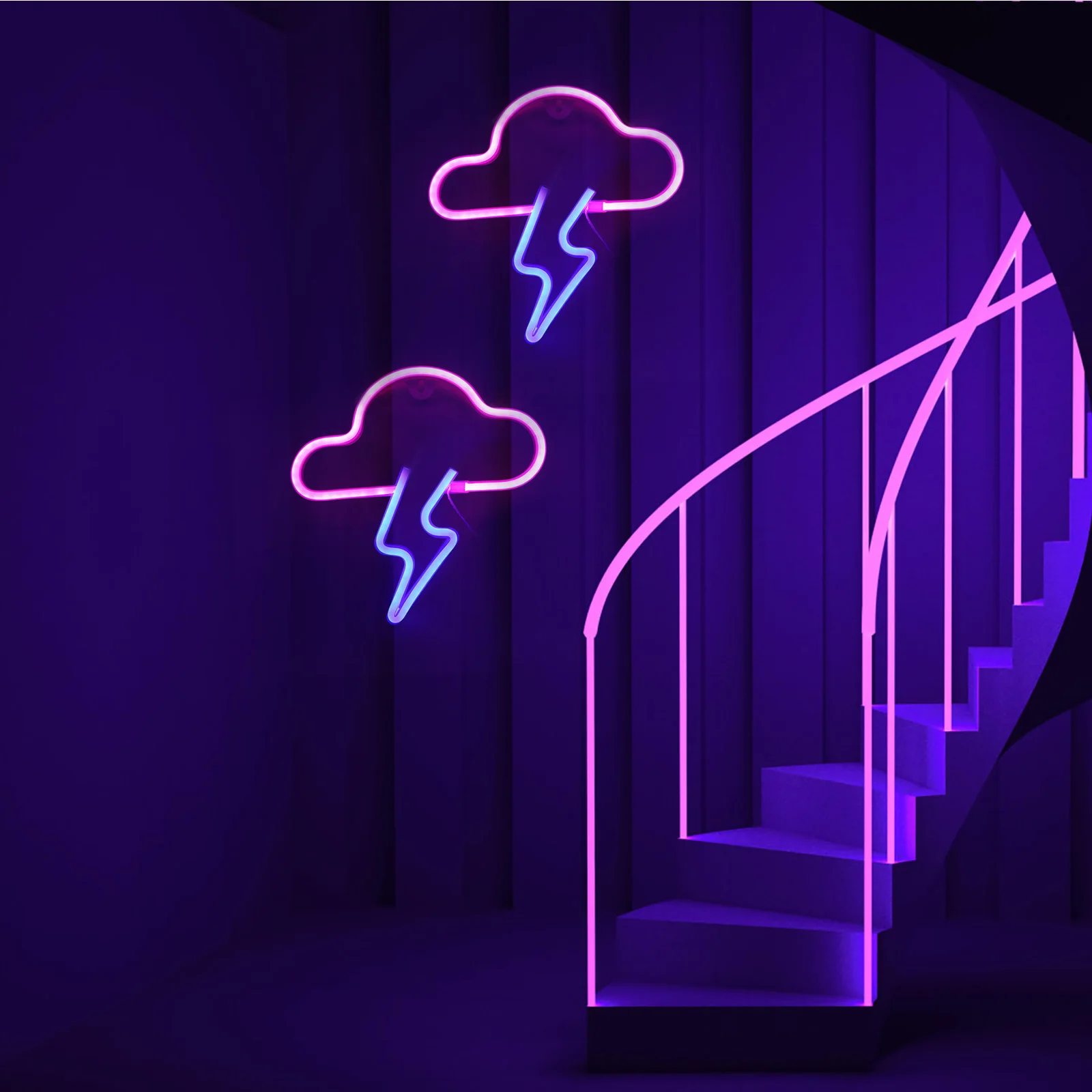 Two-color Neon Light PVC Material Creative Night Lamp Decorative LED USB Romantic Gift for Bedroom Kids Room Party