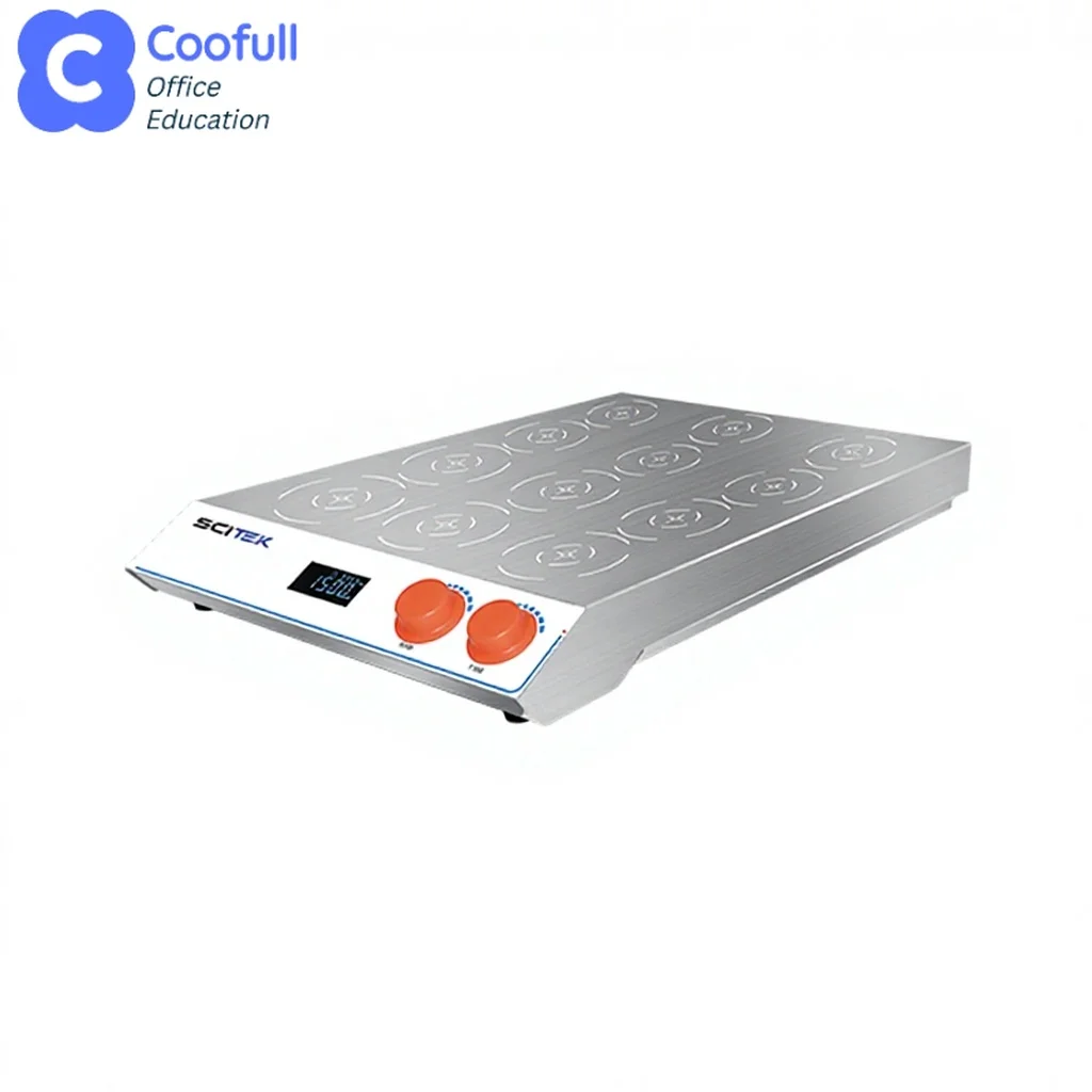 COOFULL Wide Voltage Magnetic Stirrer with Timer, IP64 Waterproof, 316 Stainless Steel, 200-2200rpm, LCD Display for Experiments