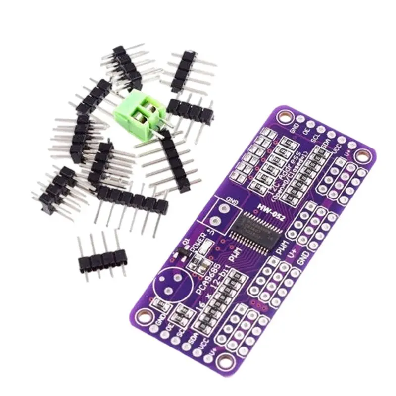 DTA4-For Arduino Robot Compatible MCU-PCA9685 16-Channel 12-Bit Fm+ I2C Bus PWM Controller Module Servo Motor Driver Functionali