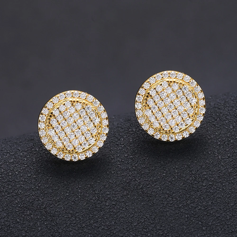 Imagem -04 - Rodada Moissanite Brincos para Mulheres S925 Prata Real Diamonds Ear Studs Homens Brincos Jóias Pass Tester