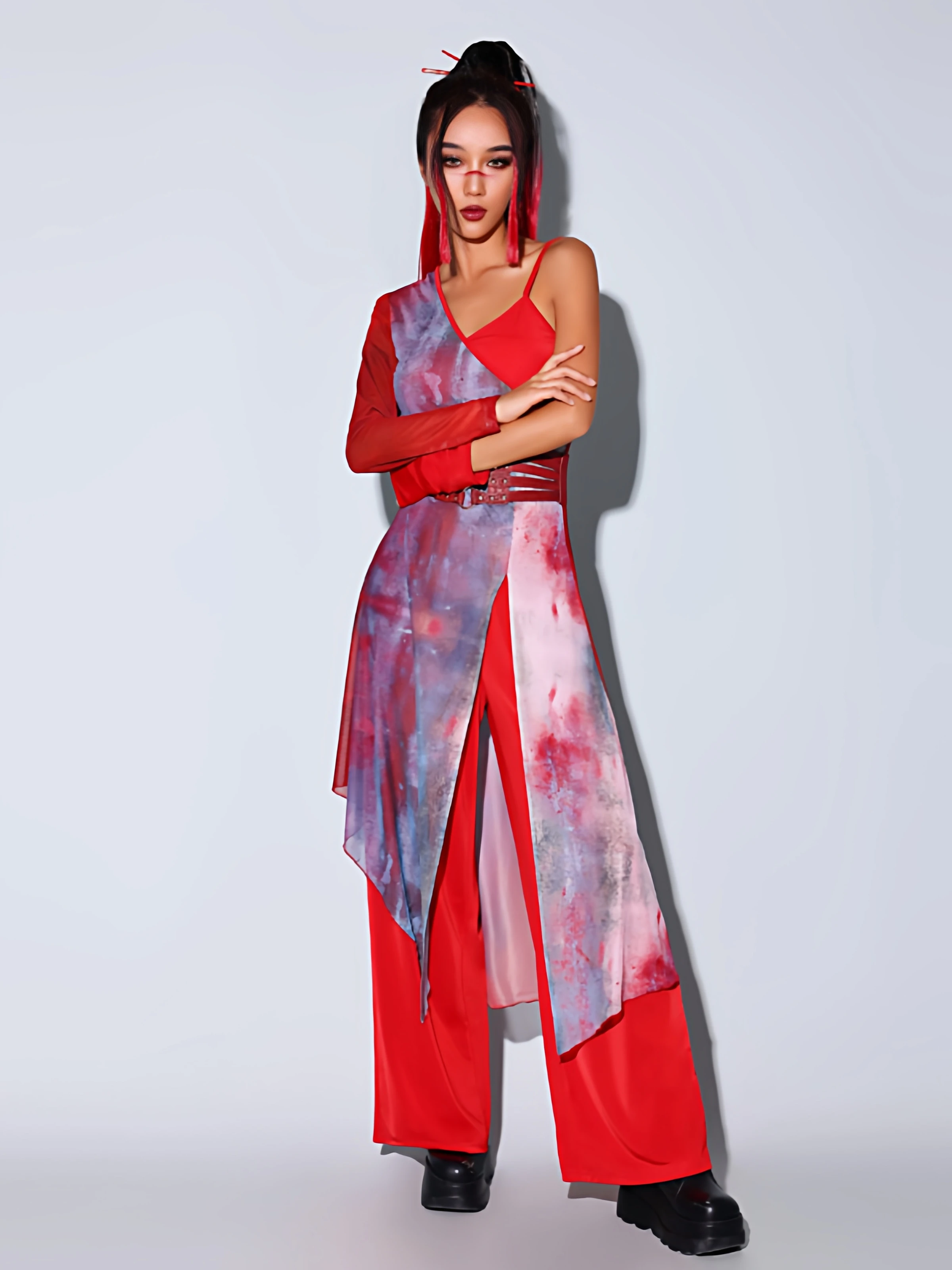 Traje de Performance de Dança - Ethnic Dress Fashion Show avaliação e preço